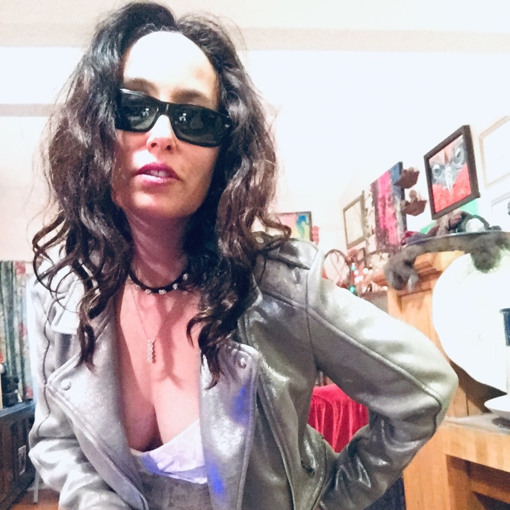 Zara Metallic Silver Motorcycle Jacket